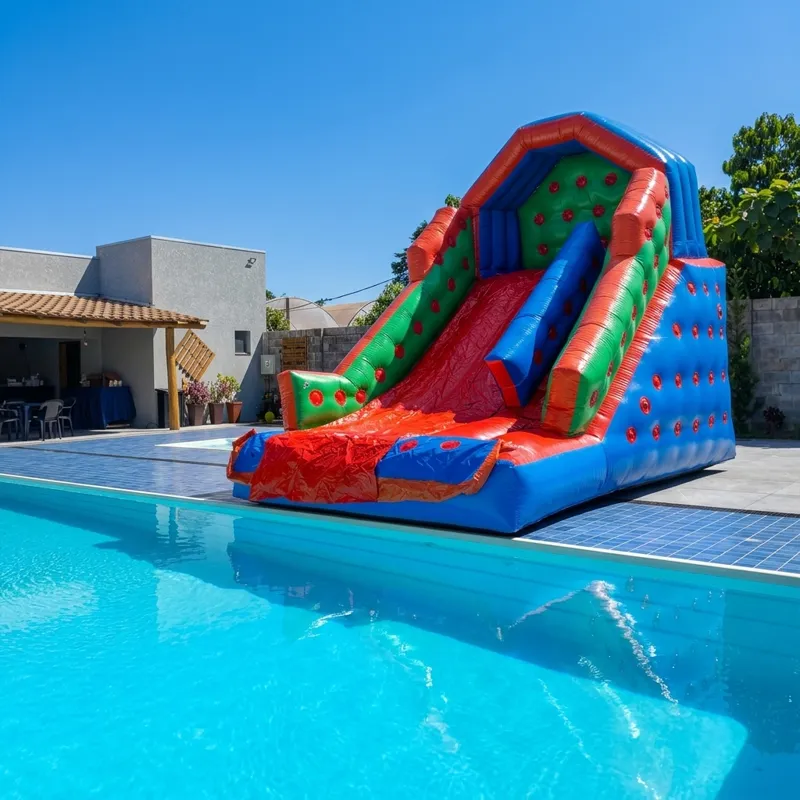Tobogã Inflável Premium para Festas em Cascavel na piscina